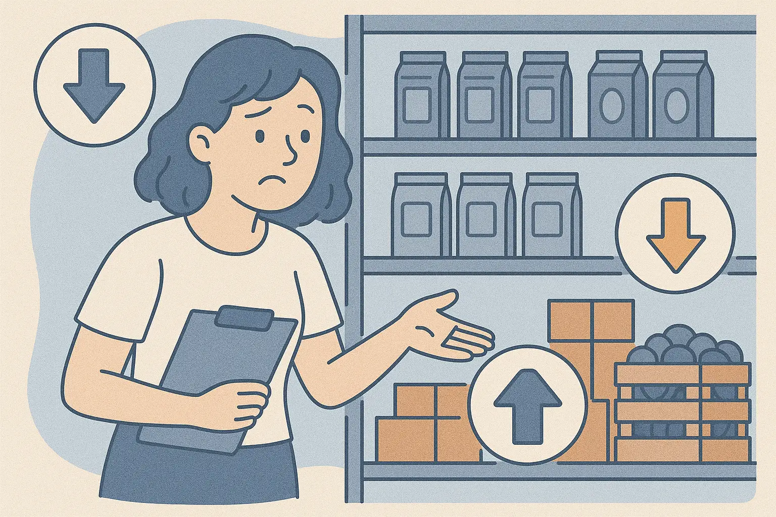 Manager has ordered too much of one product and not enough of another