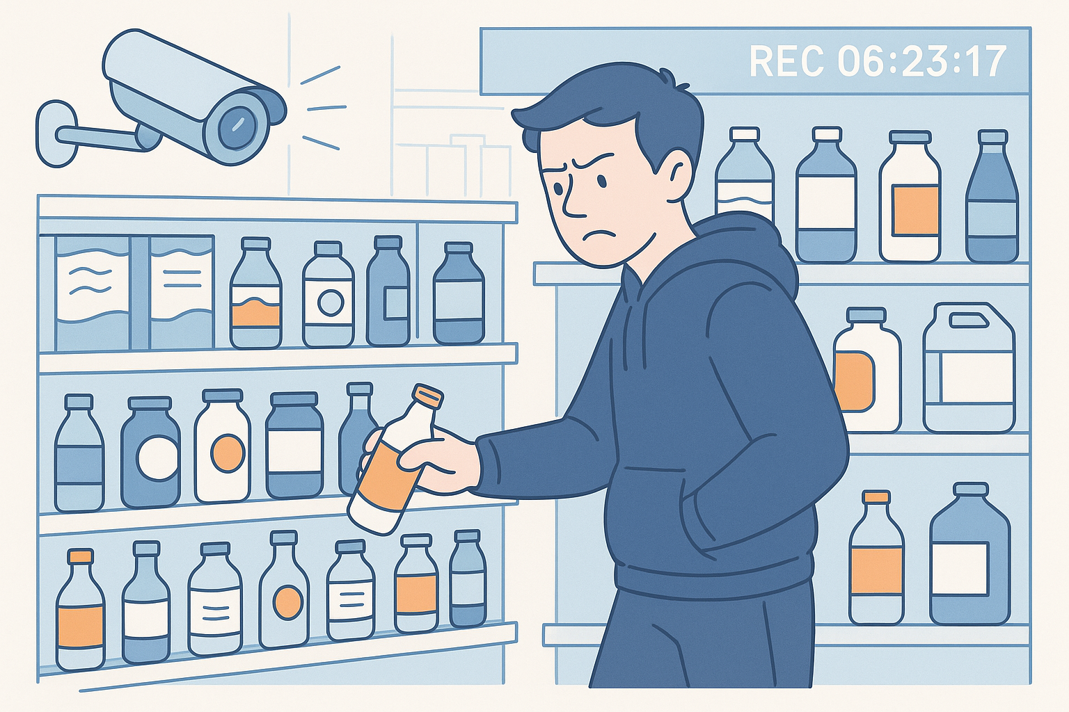 Man stealing from convenience store